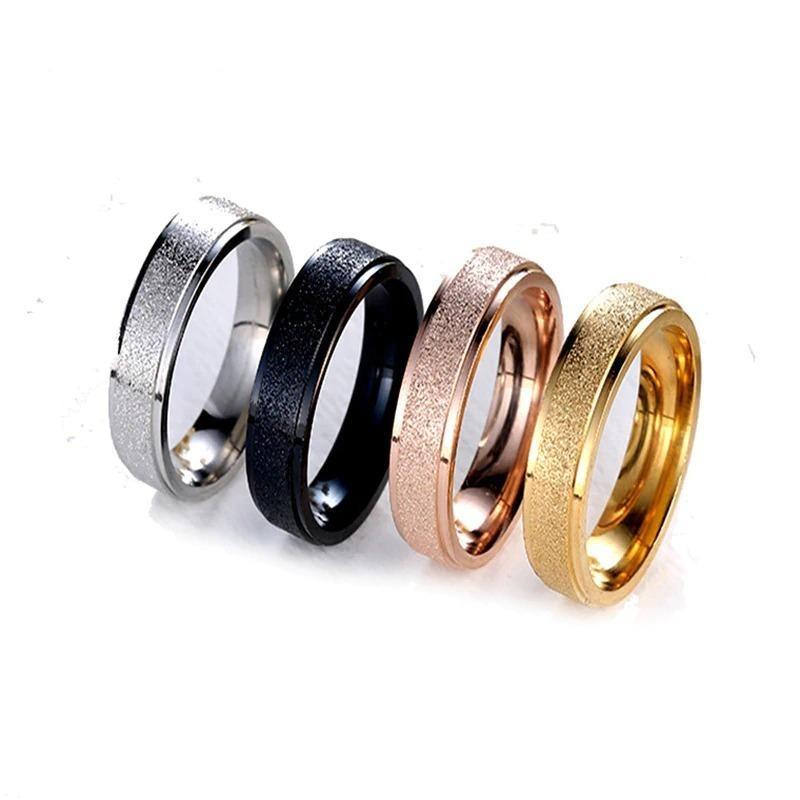 Rose Gold Tungsten Wedding Band, Brushed and Polished Comfort Fit