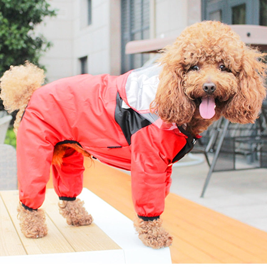 Hooded Waterproof Dog Coat Fashion Waterproof Dog Jacket Waterproof Dog Coat with Legs