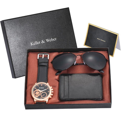 Luxury Gift Sets for Men Watch Wallet and Glasses