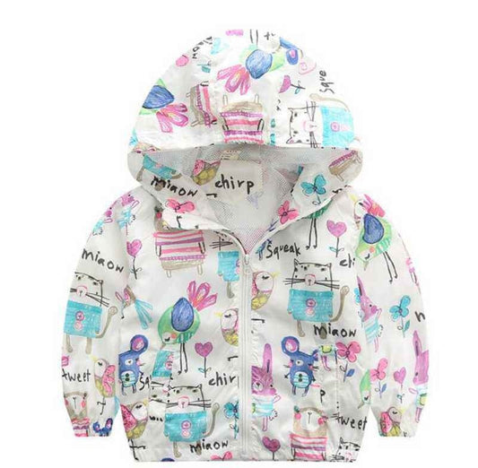 Cute Dinosaur Kids Waterproof Jacket