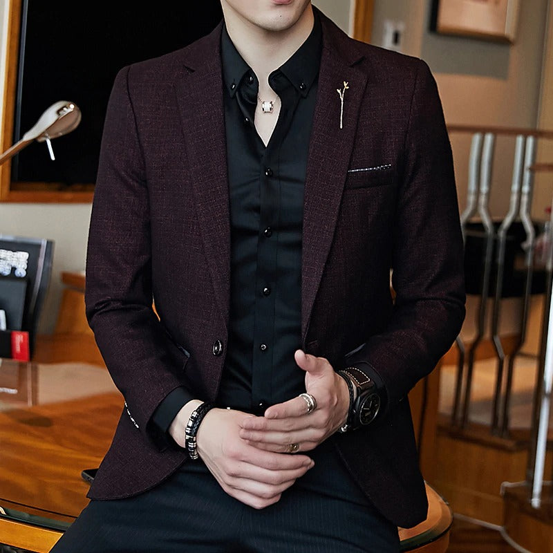 Men's Tweed Jacket Slim Style Blazzer
