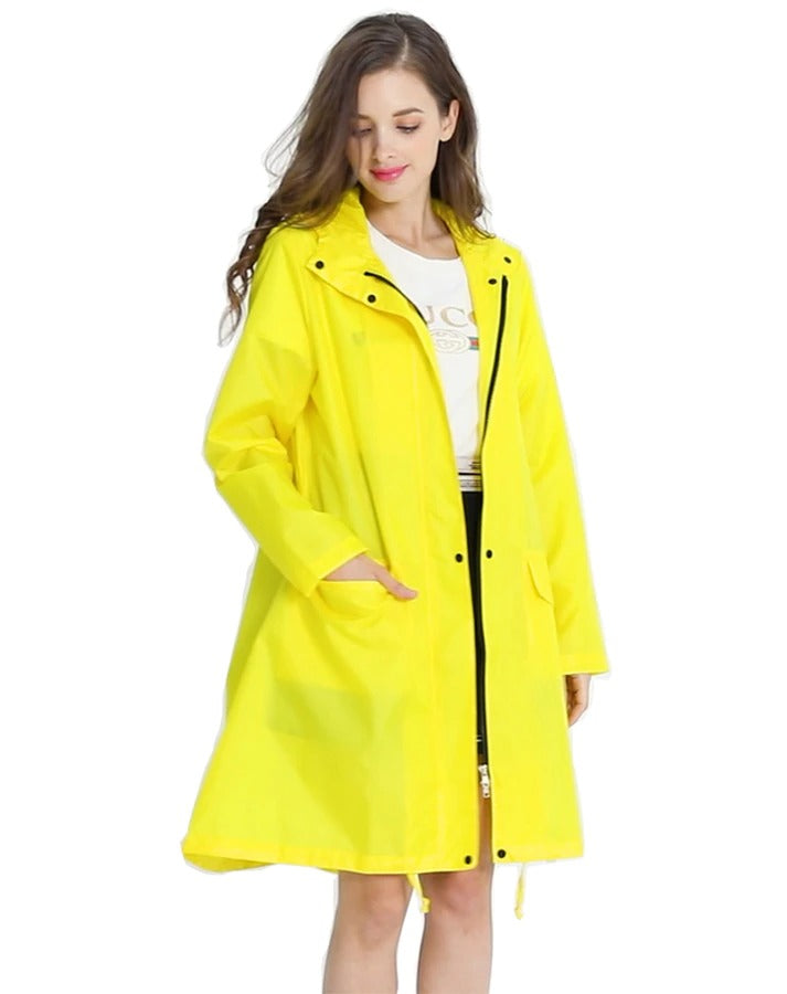 Women Yellow Raincoat Rain Poncho